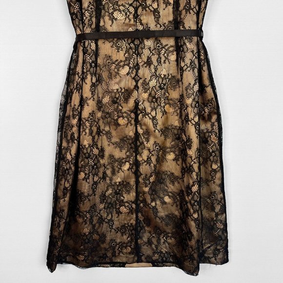 Diana Ferrari Dress Womens Gold Black Lace Pleated Formal Evening Occasion Sz 14 - Picture 8 of 14